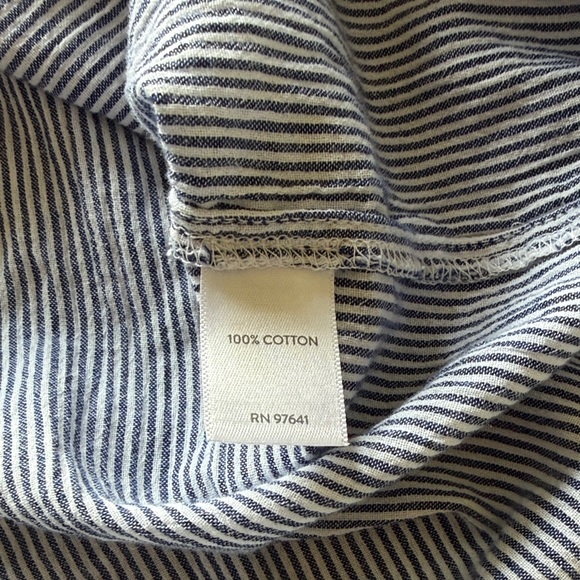 J. Jill Navy split neck with buttons Striped Blouse - Picture 4 of 4